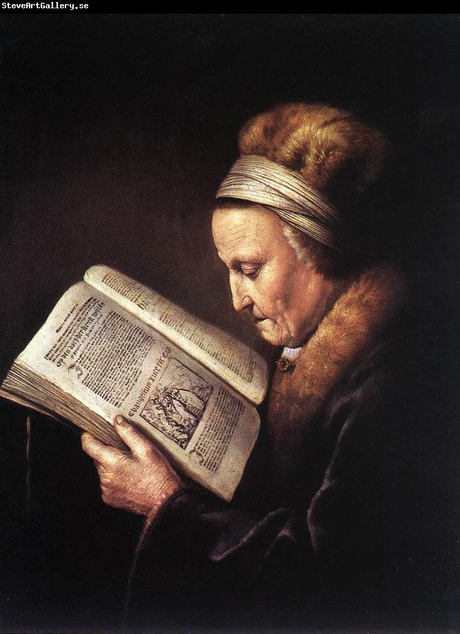 DOU, Gerrit Old Woman Reading a Bible dfg